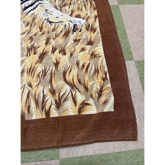 Retro 70s Jumbo Tiger Beach Pool Towel 36x65 Jungle Bengal Safari Wild Animal - Picture 3 of 7